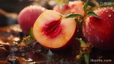 桃子水果水蜜桃桃树新鲜果肉桃